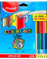 Lápis de Cor c/24 Lapis 30 cores Colorpeps Maped