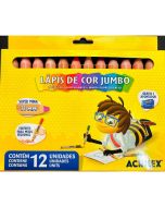Lápis de Cor Jumbo 12 cores - Mina de 11mm c/apontador Acrilex