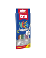 Lápis de Cor 10 Cores Tons Metálicos Tris
