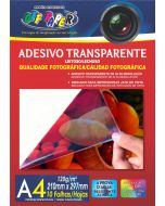 Papel Adesivo Transparente A4 120g Pacote c/ 10 fls Off Paper