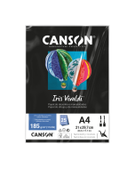 Papel Canson Iris Vivaldi A4 185g Preto 25 Folhas