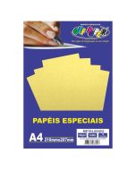 Papel Metalizado A4 150g Ouro Off Paper 15 Folhas