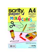 Papel Sulfite Colorido A4 4 Cores Scrity 100 Folhas