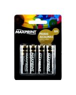 Pilha Alcalina AA Pequena Maxprint cartela c/ 4 un