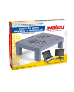 Suporte para Monitor e Notebook Preto Waleu