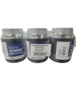 Tinta Fosca para Tecido 250 ml Preto 3 un Acrilex